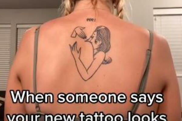 ONA MISLI DA JE ISTETOVIRALA ANĐELA NA LEĐIMA, A U STVARI...: Tetovaža nije baš tako "NEVINA" kako se čini (VIDEO)