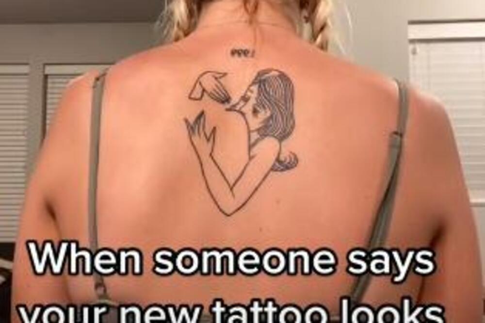 ONA MISLI DA JE ISTETOVIRALA ANĐELA NA LEĐIMA, A U STVARI...: Tetovaža nije baš tako "NEVINA" kako se čini (VIDEO)
