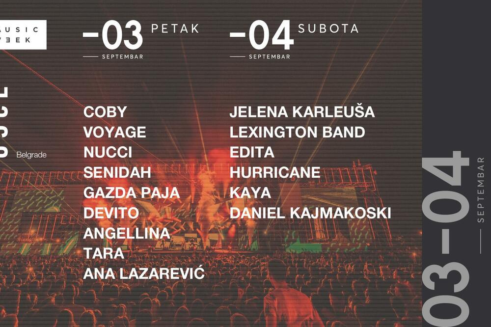 MUSIC WEEK SLEDEĆEG VIKENDA: NOVI DATUMI I RASPORED NASTUPA