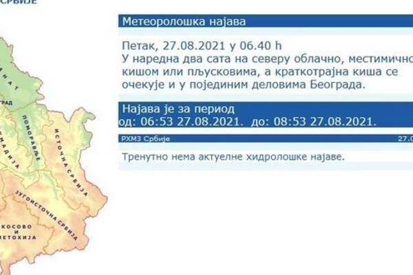 NE ODVAJAJTE SE OD KIŠOBRANA: Evo šta se očekuje u NAREDNA 2 sata