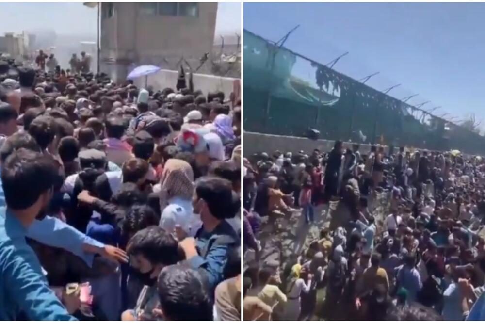 UPRKOS STRAVIČNIM EKSPLOZIJAMA U AVGANISTANU: Ljudi se i ovog jutra okupljaju ispred aerodroma u Kabulu! (VIDEO)