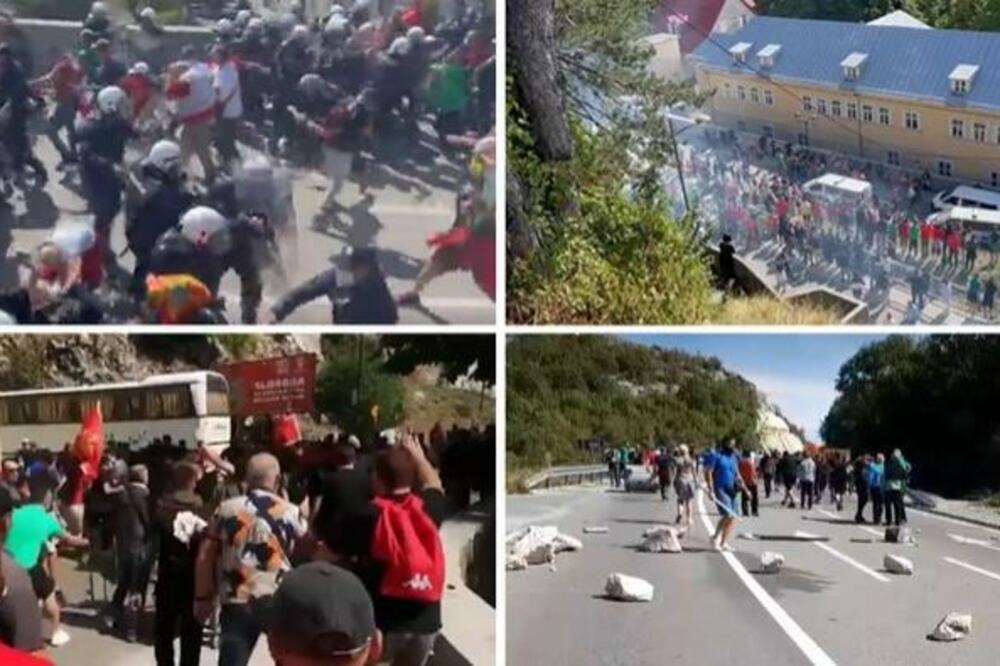 NOVO OKUPLJANJE NA CETINJU: "Blokada ostaje cele noći dok se ne odustane od ustoličenja u Cetinjskom manastiru"