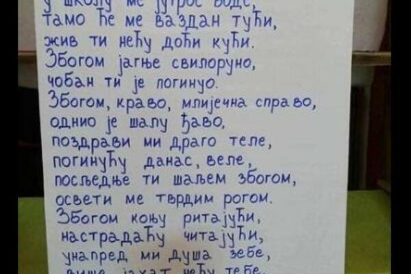 U ŠKOLU ME VODE, TAMO ĆE ME TUĆI! Roditelji ZGROŽENI čitaju pesmu, NIKO nije primetio jedan detalj na slici! (FOTO)