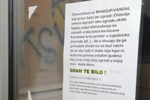 PISMO STANARA IZ BEOGRADA ĆE VAS ZGRANUTI: Zalepio ga na VRATA, otkrivena VELIKA GADOST! "SRAM TE BILO"! (FOTO)