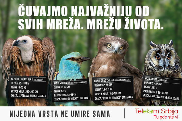 „Nijedna vrsta ne umire sama“ – nova kampanja Telekoma Srbija: Čuvajmo najvažniju od svih mreža, Mrežu života