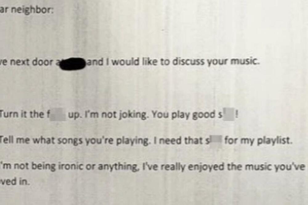 USRED GLASNE MUZIKE KOMŠIJA MU ZALEPIO PISMO NA VRATA: Zbog sadržaja je ZANEMEO