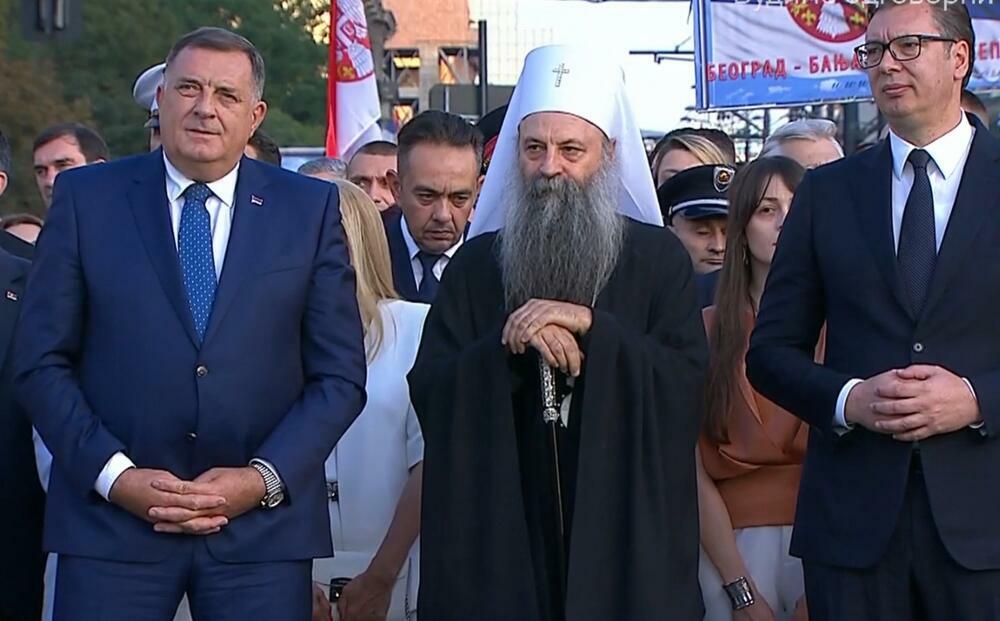 Milorad Dodik, Aleksandar Vučić, Patrijarh Porfirije