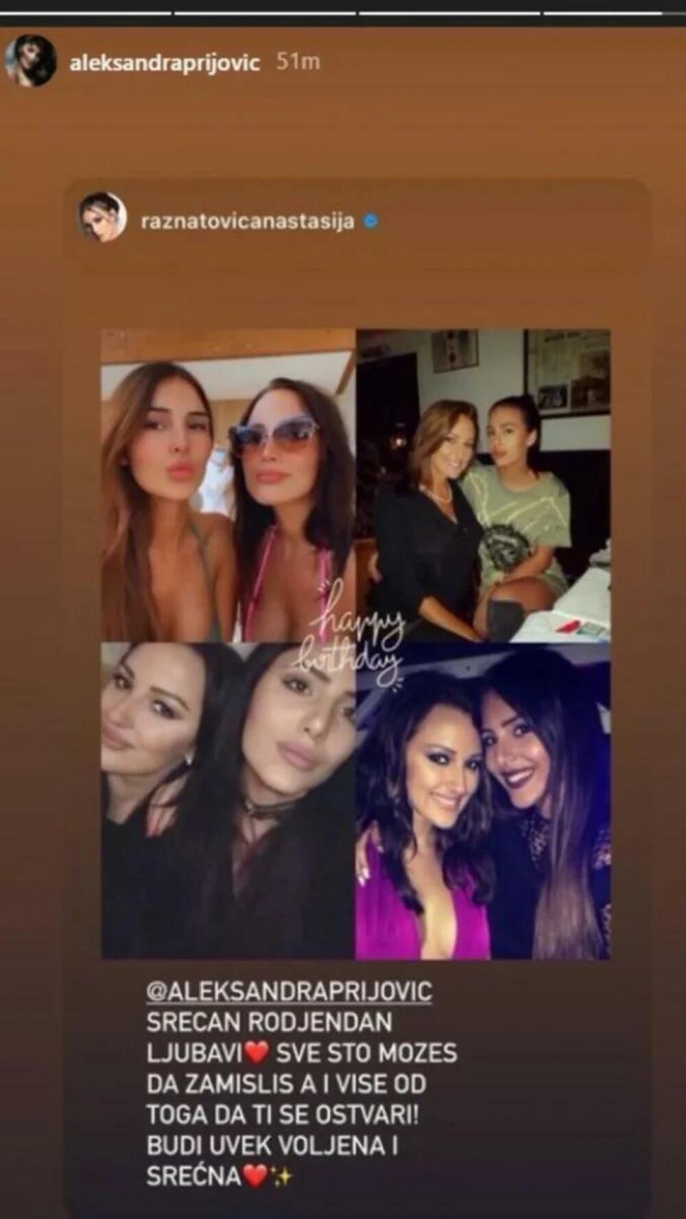 Aleksandra Prijović, Anastasija Ražnatović, Rođendanska čestitka
