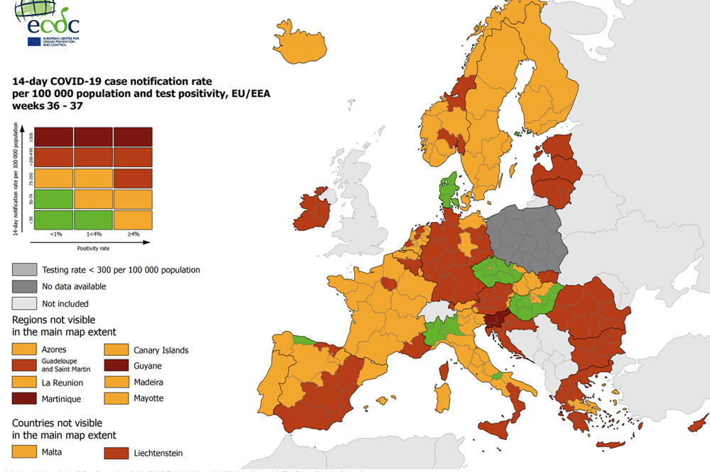 OBJAVLJENA NOVA KORONA MAPA: Hrvatska cela u CRVENOM, situacija zabrinjavajuća!