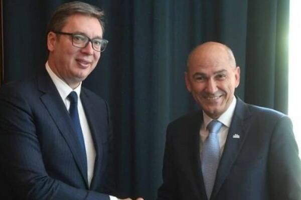 VUČIĆ SA JANŠOM: Predsednik se u Budimpešti sastao sa slovenačkim premijerom