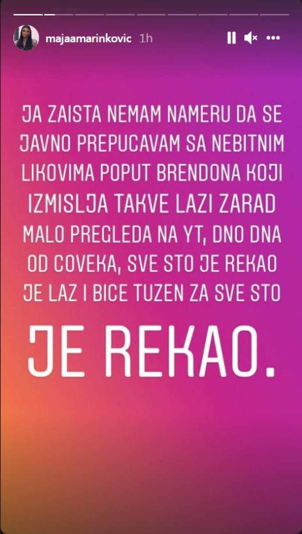 Maja Marinković, Brendon