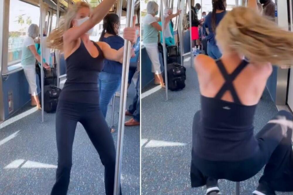 BOMBASTIČNA SCENA USRED AUTOBUSA, LJUDI U NEVERICI GLEDALI VATRENU PLAVUŠU: Vrtela se OKO ŠIPKE i SPUŠTALA NA POD!