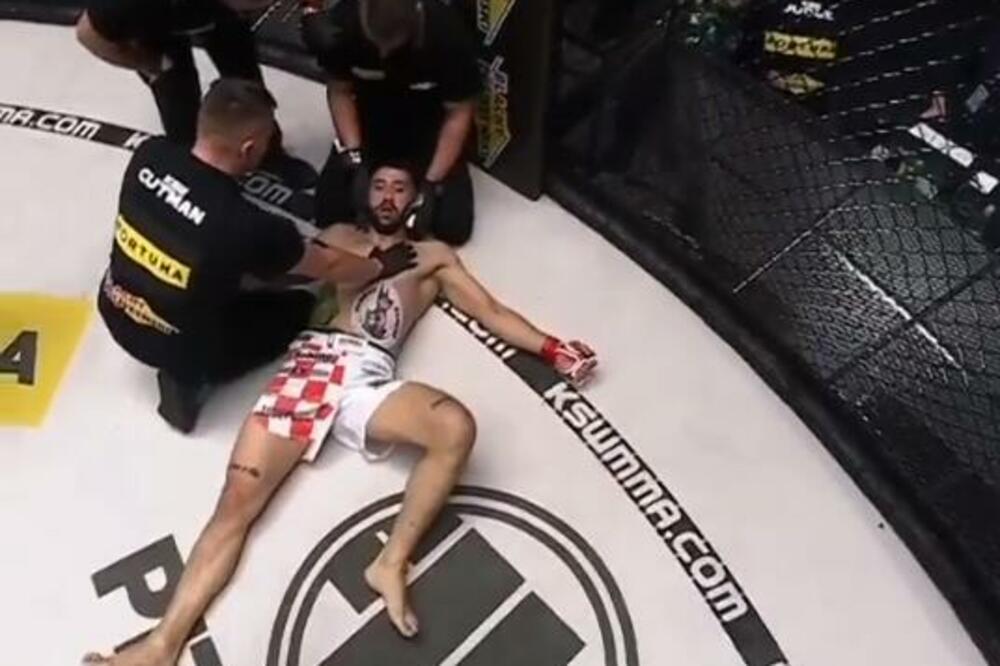 HRVATSKI BORAC NIJE MOGAO DA SE PODIGNE SA KANVASA: Poljak ga brutalnim udarcem zalepio za pod oktagona! (VIDEO)