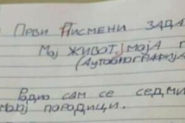 "KAD SAM U ŠKOLU OSJEĆAM SE KAO U ZATVORU": Gore mreže zbog pismenog zadatka malog Daje, A OCENA JE TEK HIT (FOTO)