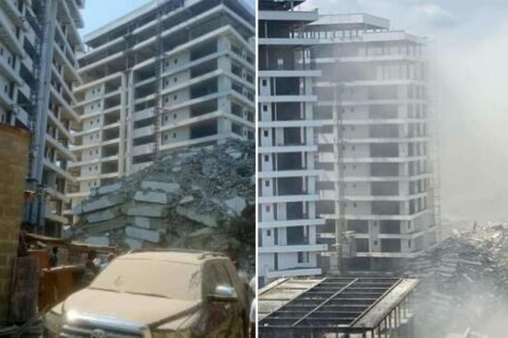 UŽAS U LAGOSU: Srušila se zgrada od 20 spratova, ZAROBLJENO najmanje 50 ljudi!
