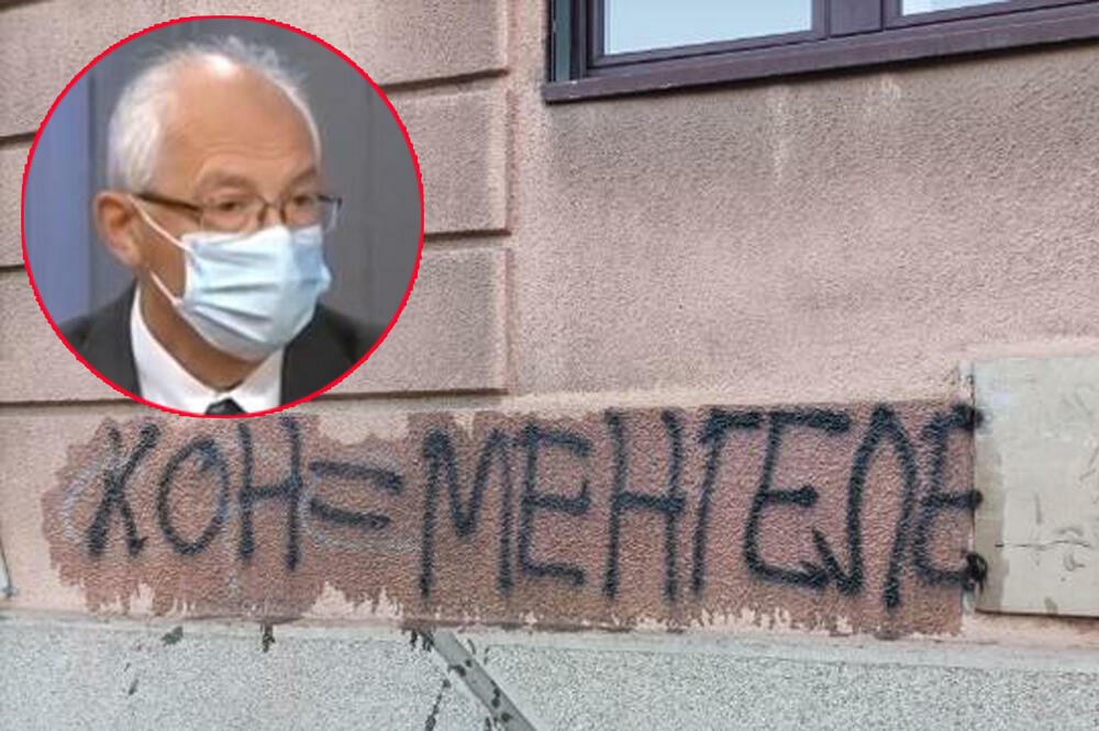 "KON = MENGELE" Na zgradi člana Kriznog štaba tokom noći velikim crnim slovima ispisan JEZIVI GRAFIT (FOTO)