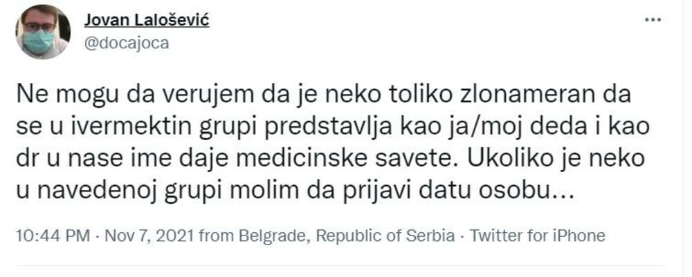 Jovan Lalošević, Ivermektin