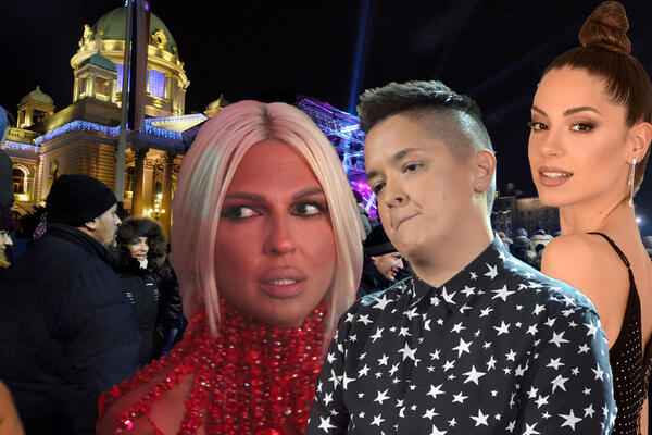 KARLEUŠA, MARIJA ŠERIFOVIĆ I SARA JO ISPRED SKUPŠTINE! Spektakl za doček NOVE 2022.