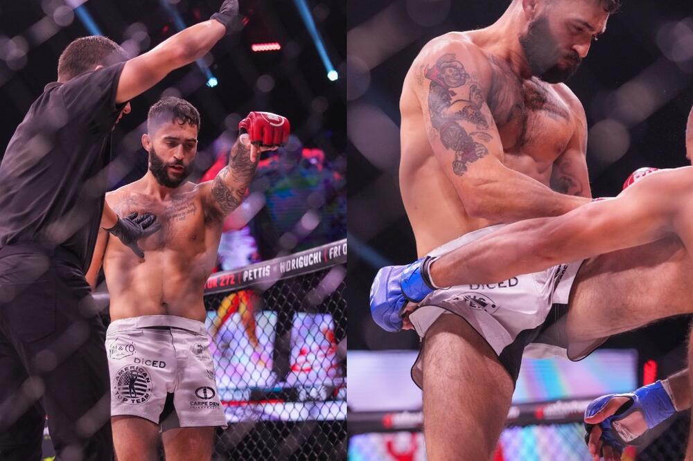 SAD PADAŠ DOLE: Upozorio rivala, pa ga BRUTALNIM udarcem kolenom "složio" na pod oktagona! (VIDEO)