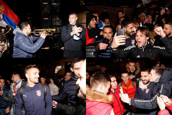 ESPRESO NA DOČEKU PIKSIJEVIH HEROJA: Navijači okupirali autobus "Orlova", orilo se "IDEMO U KATAR"!