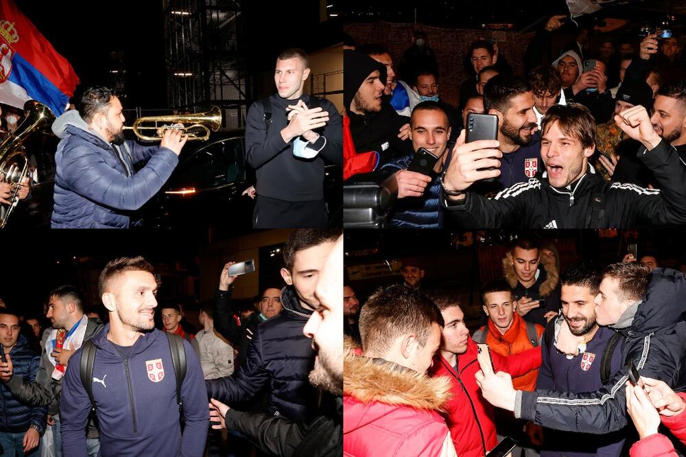 ESPRESO NA DOČEKU PIKSIJEVIH HEROJA: Navijači okupirali autobus "Orlova", orilo se "IDEMO U KATAR"!