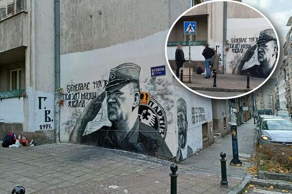 MURAL DRAŽE MIHAILOVIĆA OSVANUO DO MURALA RATKA MLADIĆA! Ima 2 "STRAŽARA", građani su za Espreso dali svoj SUD FOTO