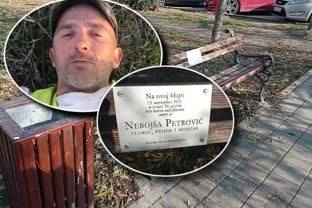 NEBOJŠA JE UMRO NA KLUPI U NOVOM SADU KAO BESKUĆNIK: Tu je sada samo pločica, SVAKO SLOVO BOLI (FOTO)
