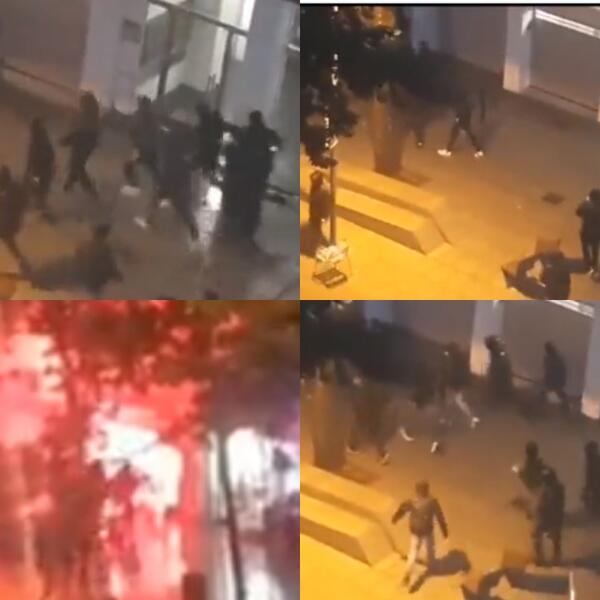 NAVIJAČI BENFIKE SA TORCIDOM IZ SPLITA NAPALI BARSIN KAFIĆ: Letele baklje i stolice pre meča na Kamp Nouu! (VIDEO)