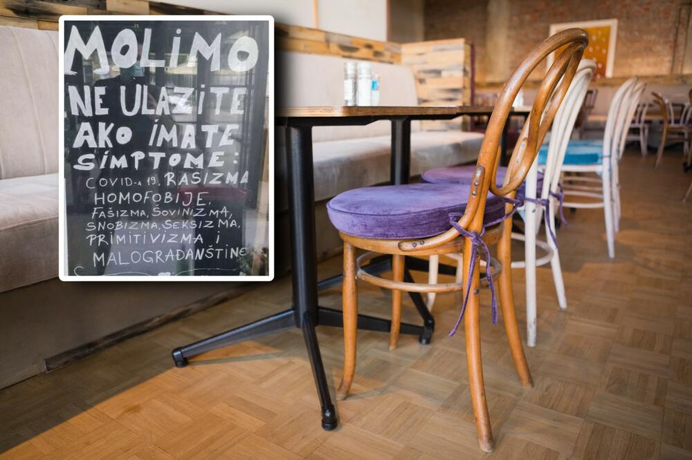 "NE ULAZITE AKO IMATE SIMPTOME KOVIDA, RASIZMA, MALOGRAĐANŠTINE" Mreže se usijale zbog natpisa u centru BG (FOTO)