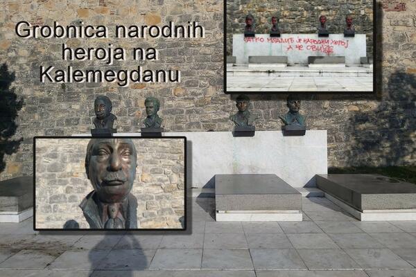 OBRISAN GRAFIT I BOJA SA GROBNICE NARODNIH HEROJA NA KALEMEGDANU: Po ko zna koji put VANDALI oskrnavili SPOMENIK!