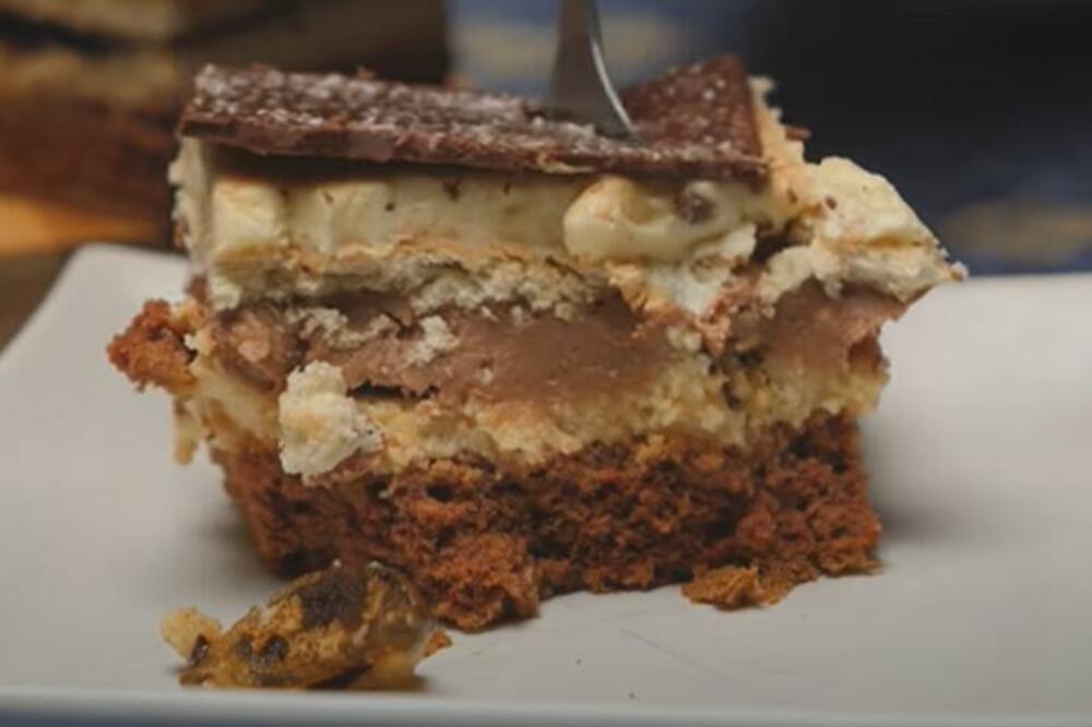 BOMBASTIČAN KREMAST KOLAČ: Od JEDNE smese ispadnu 3 FILA, oduševiće vas (RECEPT)