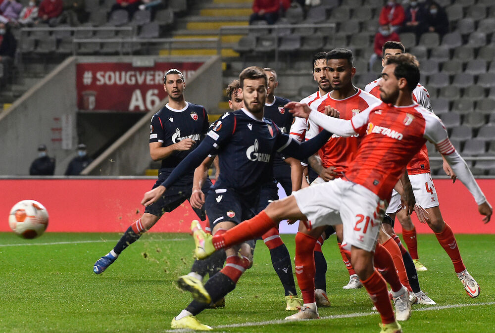 Detalj sa utakmice Brage i Crvene zvezde u decembru 2021. godine u okviru Lige Evrope