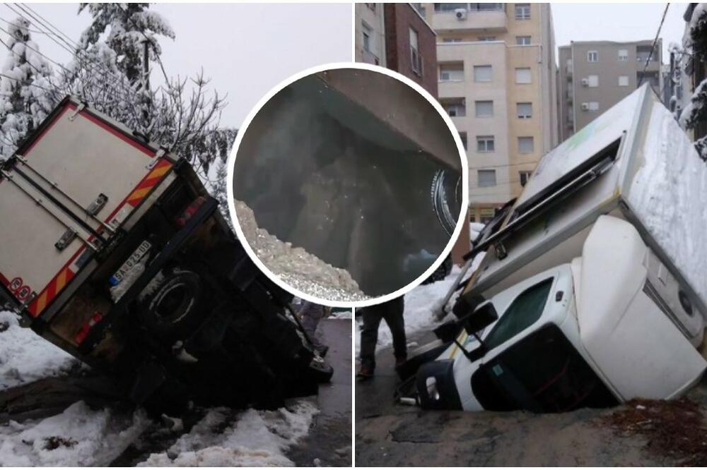 OTVORIO SE AMBIS NA ULICI U BEOGRADU! Kamion UPAO u njega, HAOS (FOTO)