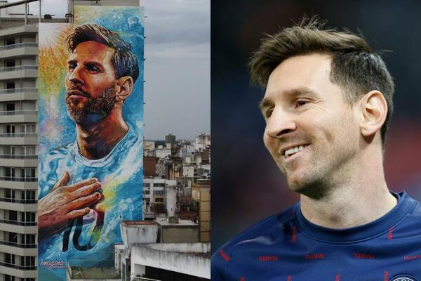 NI NEKE DIKTATORE NE OBOŽAVAJU KAO MESIJA: Osvanuo mural visok 60 m sa Leovim likom PREKO CELE ZGRADE! (FOTO)