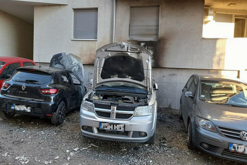 POŽAR U NOVOM SADU: Izgorela 2 auta na parkingu! (VIDEO)