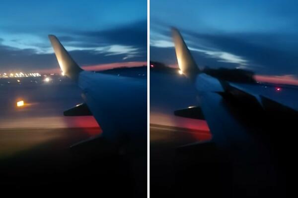 ZAPALIO SE MOTOR AVIONA NA RUSKOM AERODROMU: Stravičan snimak incidenta, VARNICE na sve strane (VIDEO)