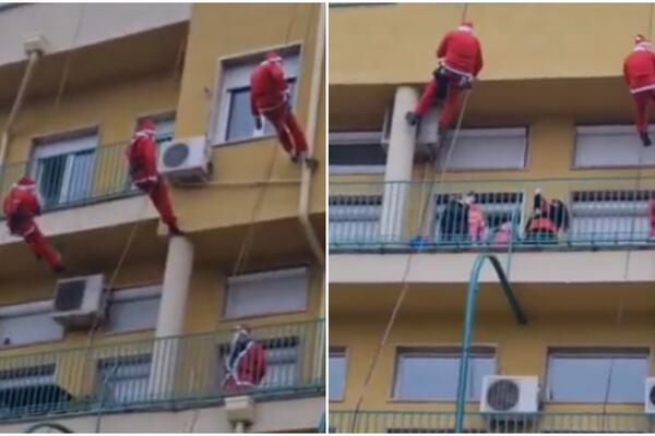 I DECA U TIRŠOVOJ SU IMALA RAZLOGE ZA OSMEH PO TMURNOM DANU: Stigao im je DEDA MRAZ! (VIDEO)