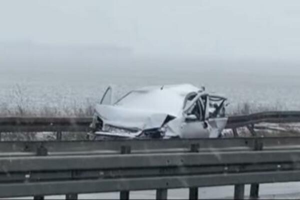 STRAŠAN PRIZOR NA PUPINOVOM MOSTU! Automobil uništen do NEPREPOZNATLJIVOSTI (VIDEO)