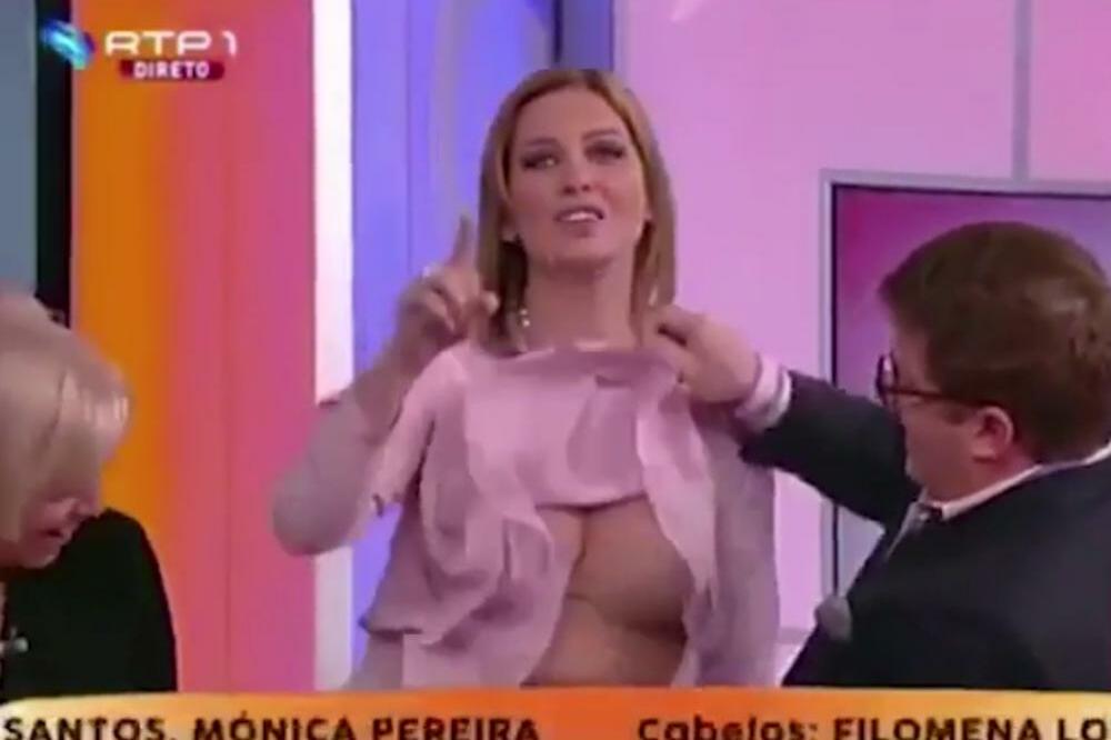 VODITELJKU PONIZIO KOLEGA U PROGRAMU UŽIVO, PODIGAO JOJ MAJCU PRED GLEDAOCIMA! Gosti ostali ZAPANJENI (FOTO)