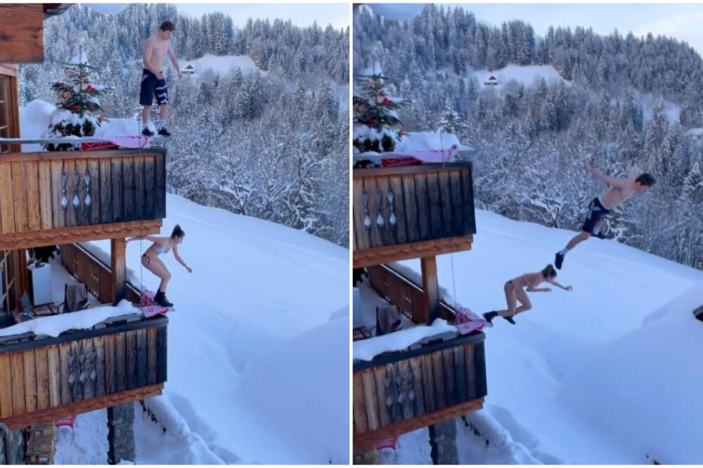 ZARAD LAJKA SPREMNI NA SVE: Maltene GOLI skočili sa TERASE u SNEG, rizikovali ŽIVOT! (VIDEO)