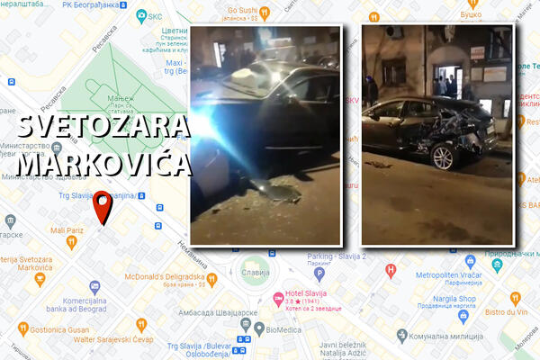 STRAVIČNA SAOBRAĆAJKA U CENTRU BEOGRADA! Mladić DIVLJAO 150 NA SAT i uništio 10 AUTOMOBILA, IMA POVREĐENIH (VIDEO)