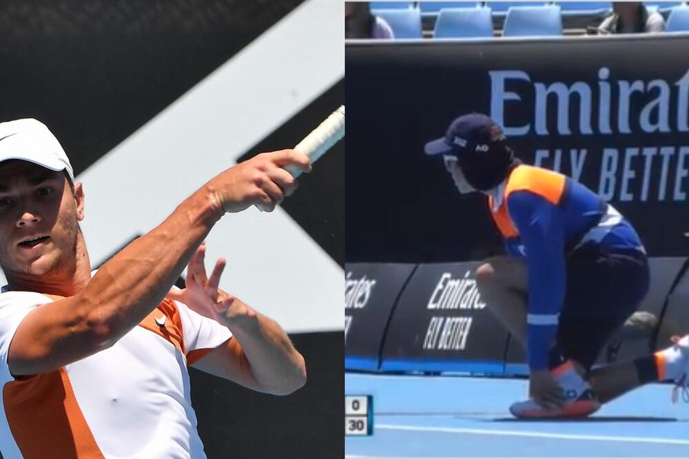 DUH ĐOKOVIĆA JE BAŠ UŠAO U MIOMIRA: Spucao skupljača loptica u stomak, BOLELO JE, ali je dečak ostao profi! (VIDEO)