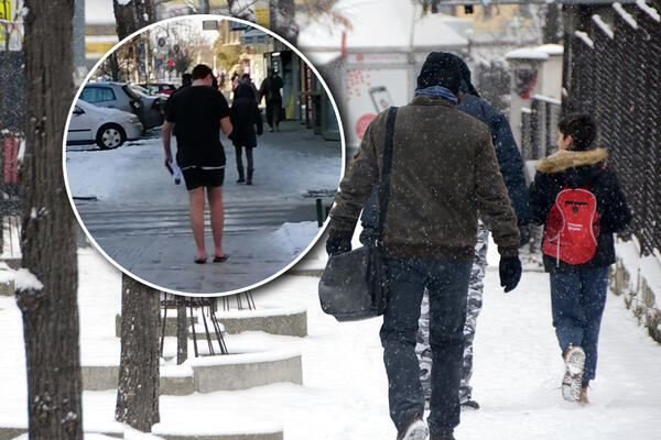 LEGENDO, DA NIJE MALO ZIMA? Novosađanin se obukao kao za plažu pa skoknuo da obavi nešto, OTKRIJ NAM TAJNU! (FOTO)