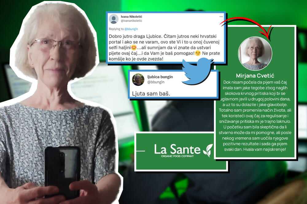 HRVATI UKRALI IDENTITET BAKA LJUBICI KOJA SE PROSLAVILA ČUVENOM HALJINOM! Tamo reklamira ČAJEVE i zove se MIRJANA