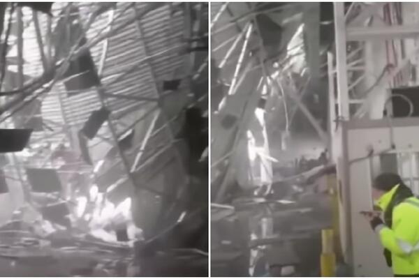 TOTALNI KOLAPS U TURSKOJ! Snežno nevreme otkazalo letove, srušio se KROV aerodromskog skladišta (VIDEO)