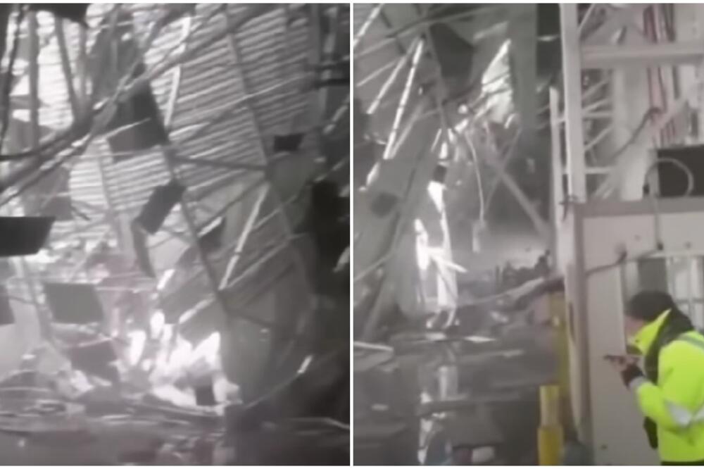 TOTALNI KOLAPS U TURSKOJ! Snežno nevreme otkazalo letove, srušio se KROV aerodromskog skladišta (VIDEO)