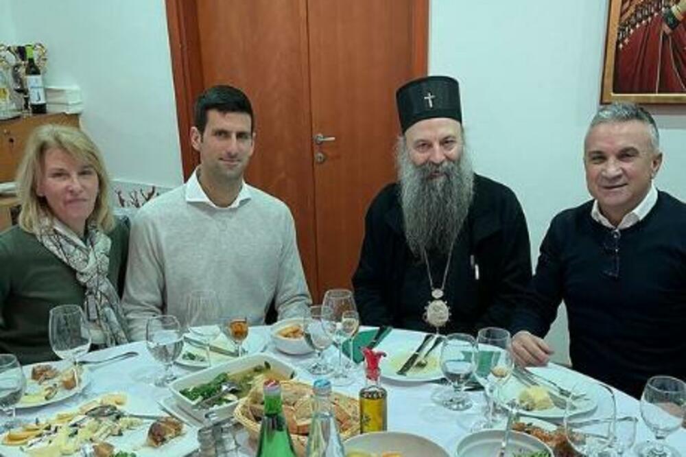 PORODICA ĐOKOVIĆ NA RUČKU KOD PATRIJARHA: Novak sa Porfirijom na dan Svetog Save! (FOTO)