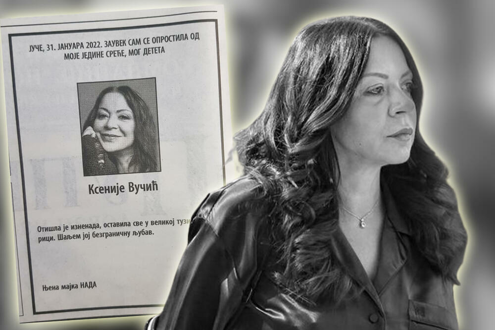 MAJKA KSENIJE VUČIĆ SE POTRESNIM REČIMA OPROSTILA OD ĆERKE: "Otišla je iznenada, ostavila sve u tuzi i neverici"
