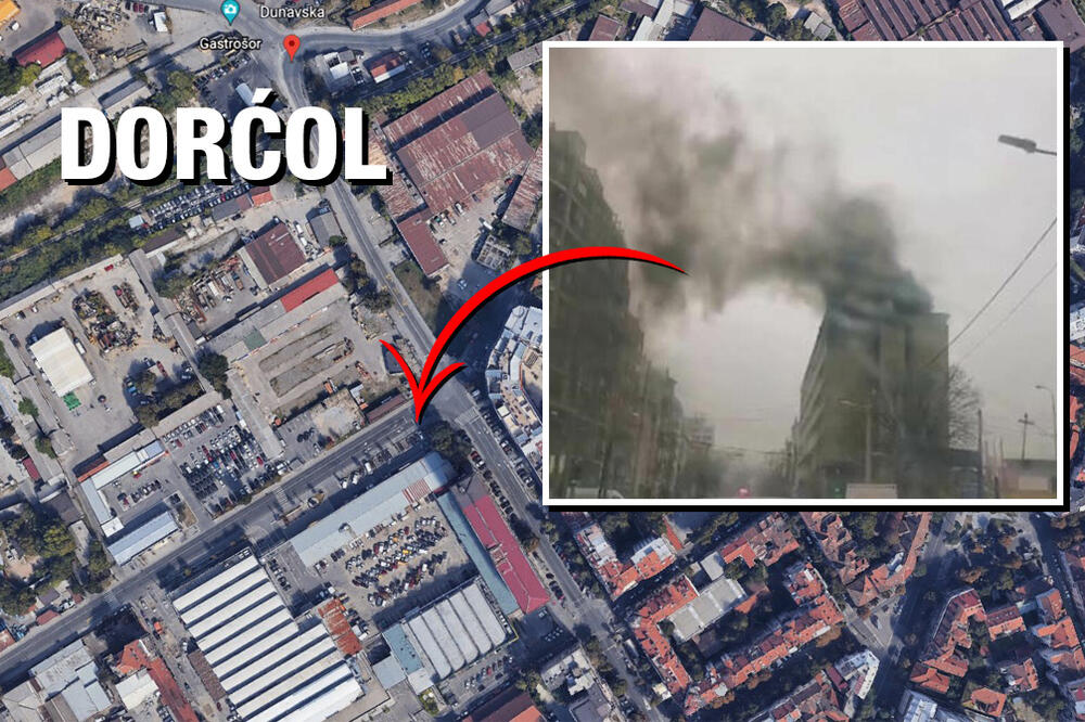 IZBIO POŽAR NA DORĆOLU: Iznad zgrade izvija se gust, crni dim (VIDEO)