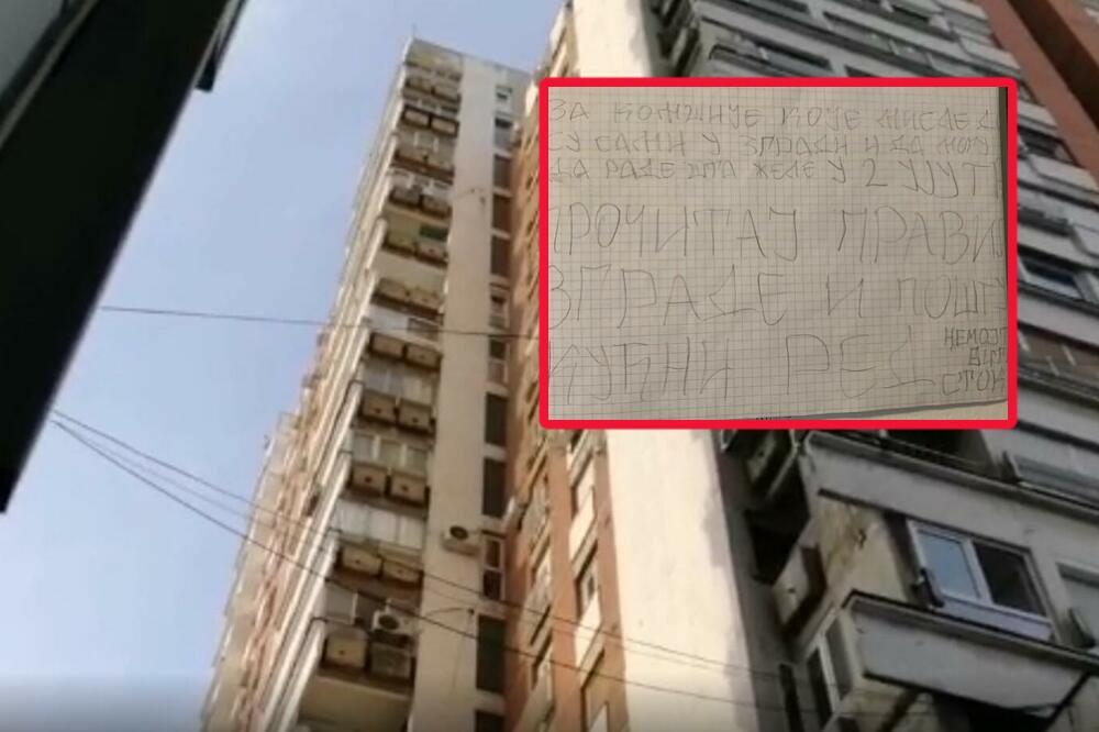 NIKO NEMA KOMŠIJU, ŠTO SRBIN IMADE! Osvanula poruka u hodniku zgrade, pominje se STOKA, sad će valjda da se opameti